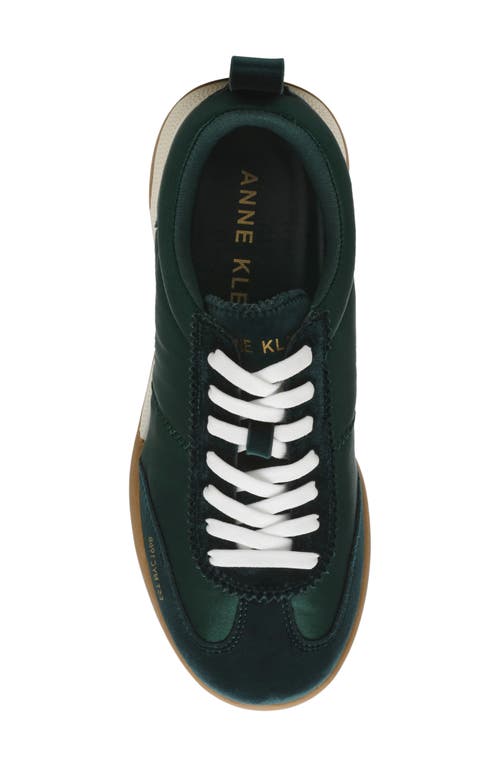 Anne Klein Women's Westside Low Profile Lace Up Retro Sneakers In Emerald