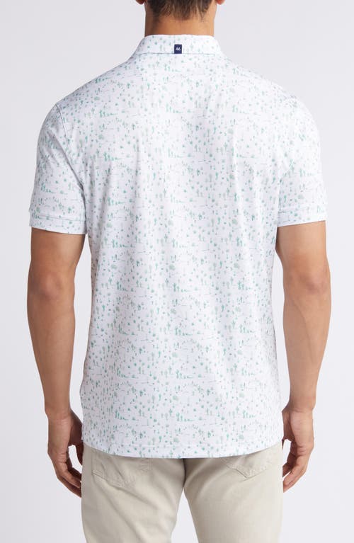 Mizzen + Main Mizzen+main Halyard Trim Fit Print Performance Polo In White Lone Cacti