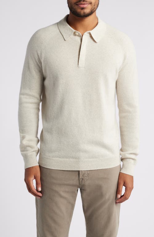 Nordstrom Cashmere Polo Sweater In Ivory Sand Heather