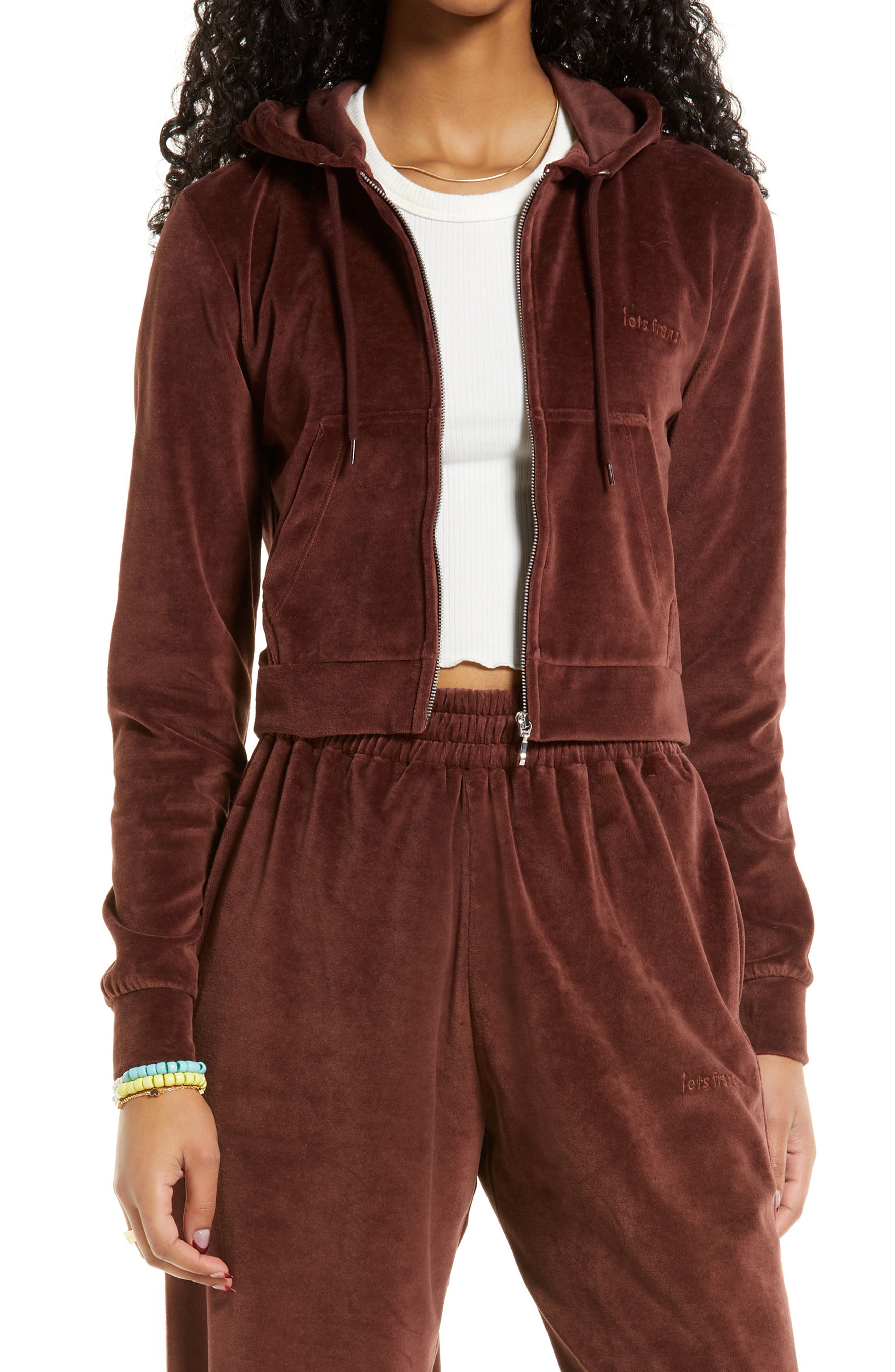 womens velour hoodie