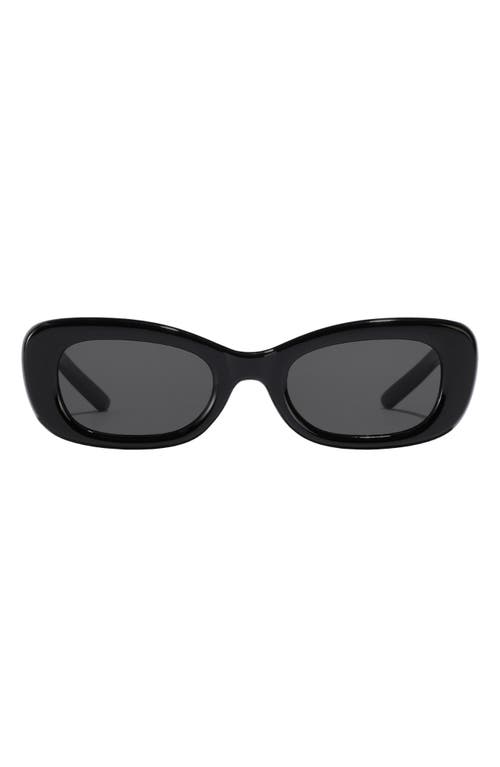 Anya 51mm Rectangle Polarized Sunglasses in Black
