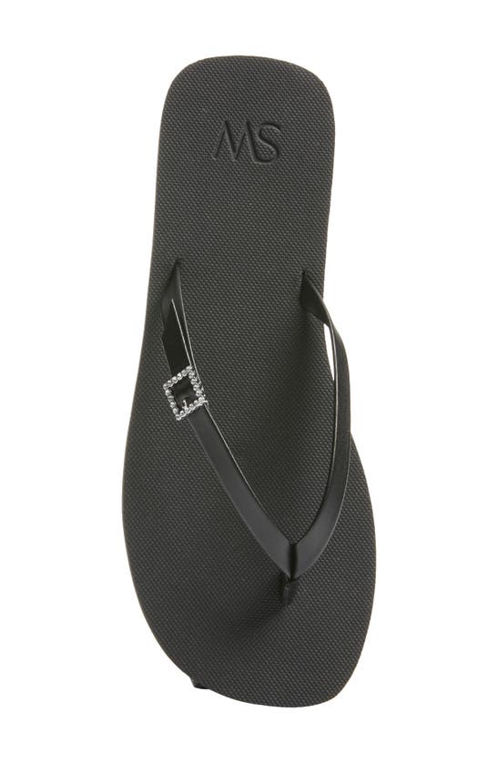 Stuart Weitzman Sw Crystal Thong Sandal In Black