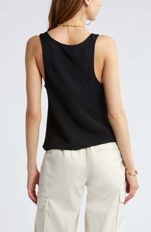 Shop Open Edit Scoop Neck Woven Tank In Black