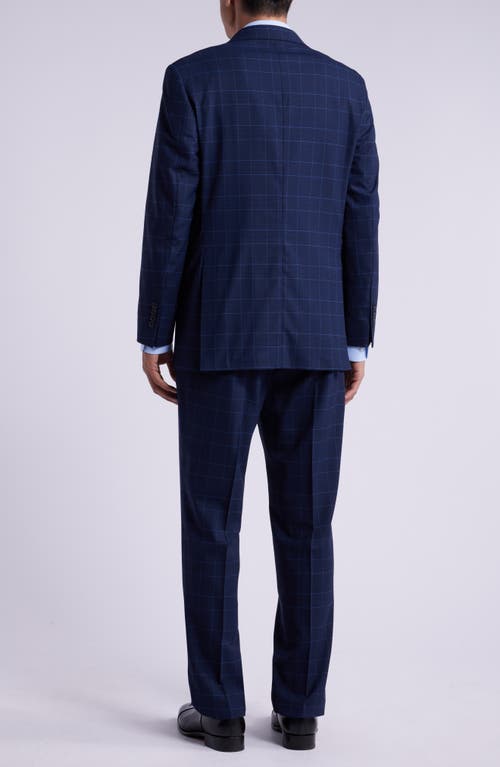 Shop Brooks Brothers Explorer Collection Windowpane Check 100s Wool Suit In Navy Check