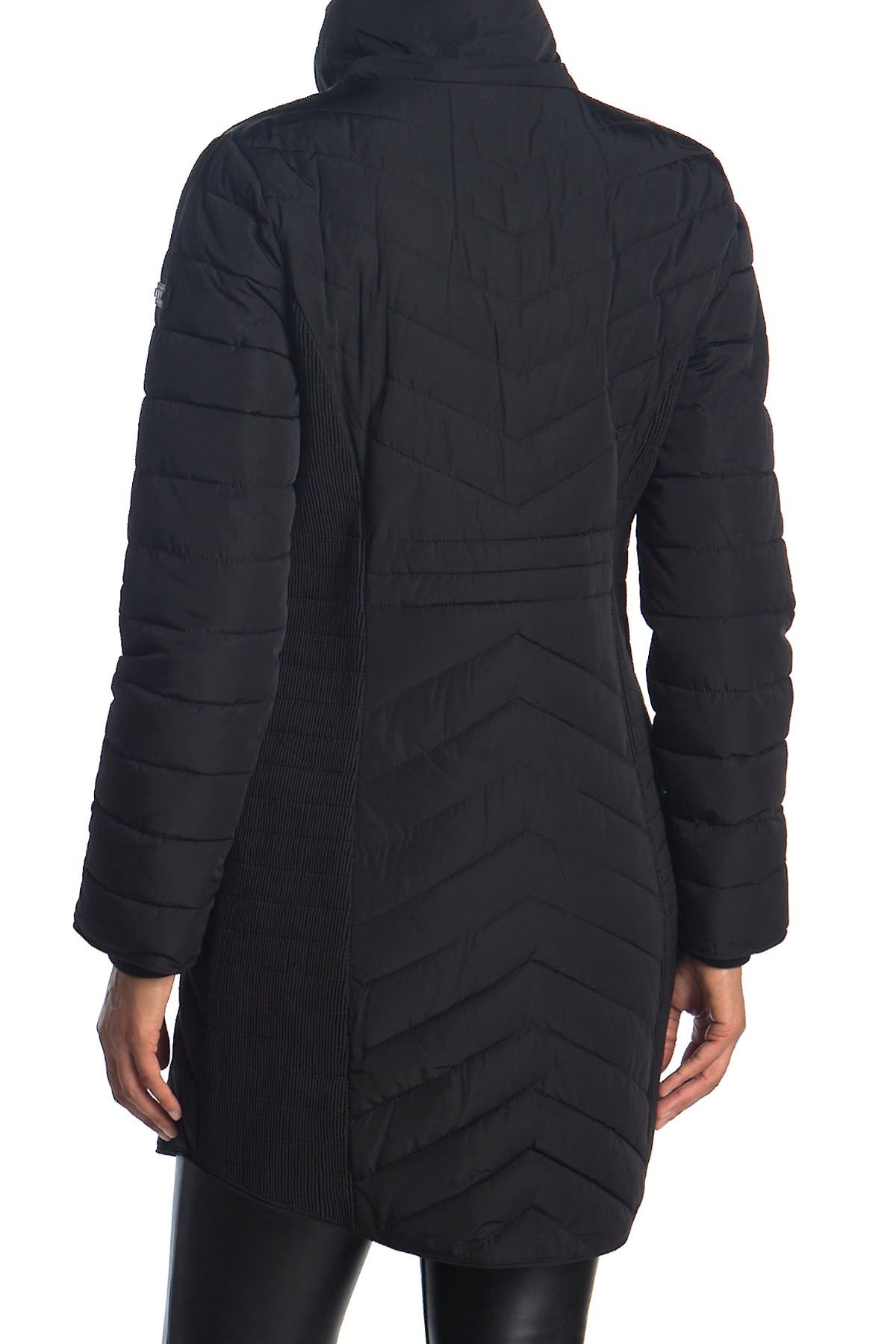 DKNY Zip Front Faux Fur Trim Puffer Jacket Nordstrom Rack