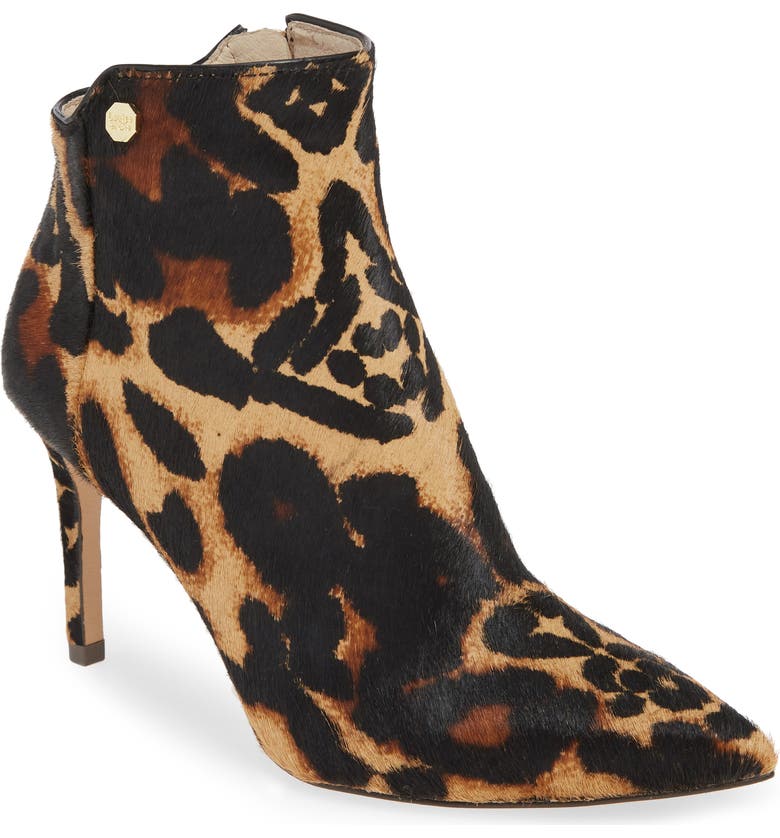 Sid Pointy Toe Genuine Calf Hair Bootie, Main, color, ZEOPARD CALF HAIR