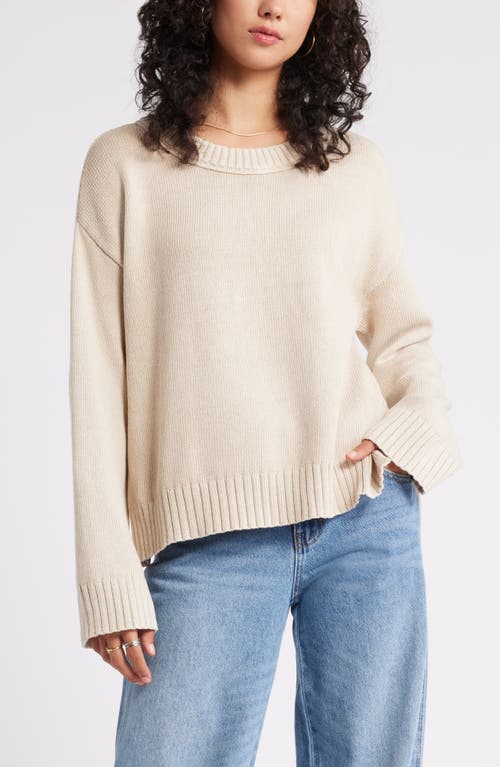 Shop Bp. Acid Wash Oversize Cotton Sweater In Beige Pumice