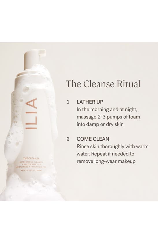 Ilia The Cleanse Soft Foaming Cleanser + Make Up Remover In Full Size