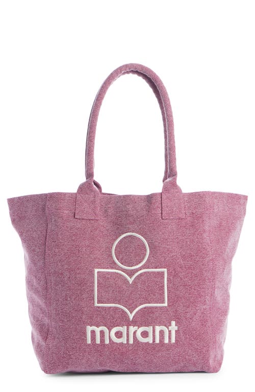 Shop Isabel Marant Small Yenky Embroidered Logo Tote In Plum