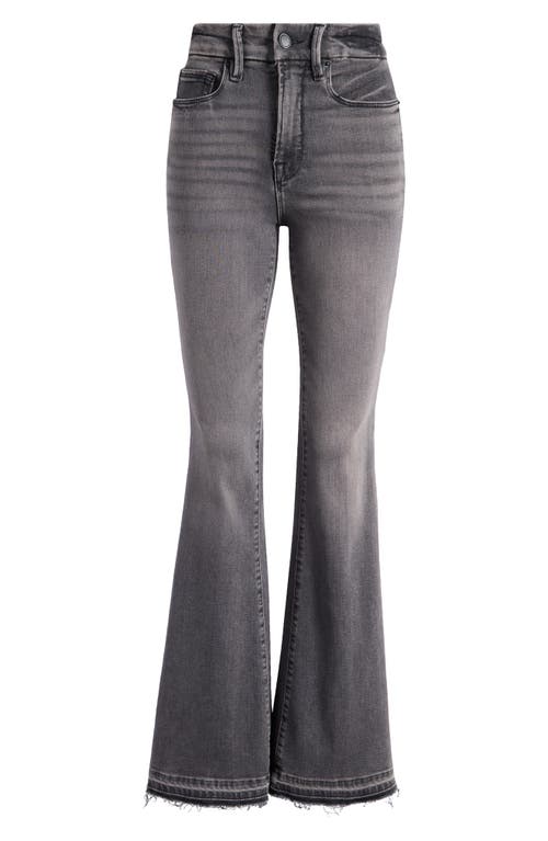 Shop Good American Good Releasr Hem Flare Jeans In Black338