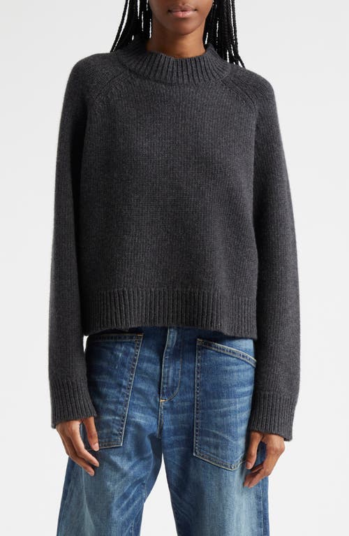 Shop Nili Lotan Haisley Wool Mock Neck Sweater In Dark Charcoal Melange