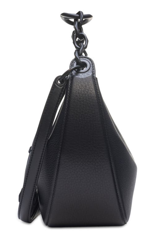 Shop Valentino Garavani Small Vlogo Moon Hobo Bag With Matte Chain In 0no Nero