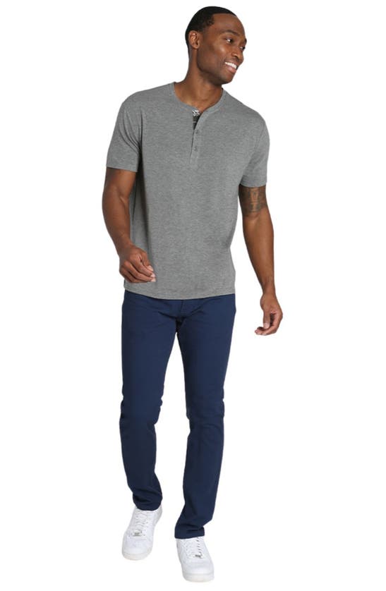 Shop Jachs Henley T-shirt In Charcoal