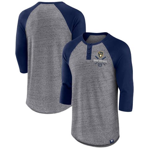 Men's Concepts Sport Navy Houston Astros Inertia Raglan Long Sleeve Henley  T-Shirt