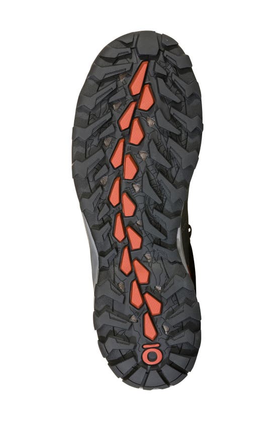 Shop Oboz Sypes Mid B-dry Waterproof Leather Hiking Sneaker In Gunmetal Black