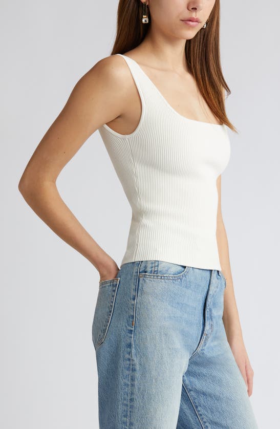 Open Edit Luxe Sculpt Tank In Ivory Cloud