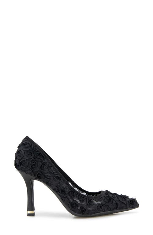 Kenneth Cole Romi Floral Mesh Pointed Toe Pump In Black Mesh