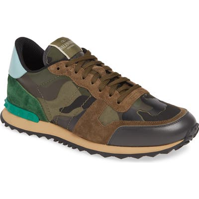 Valentino Garavani Camo Rockrunner Sneaker, Green