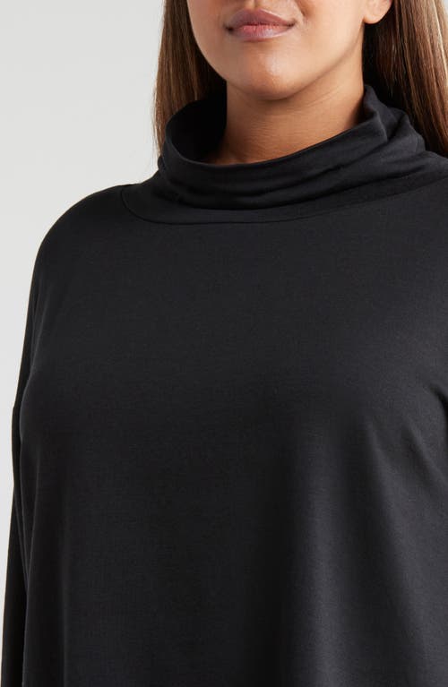 Shop Eileen Fisher Mock Neck Top In Black