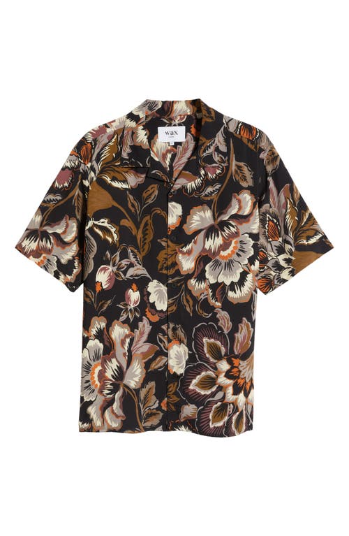 Shop Wax London Didcot Floral Camp Shirt In Black/multi