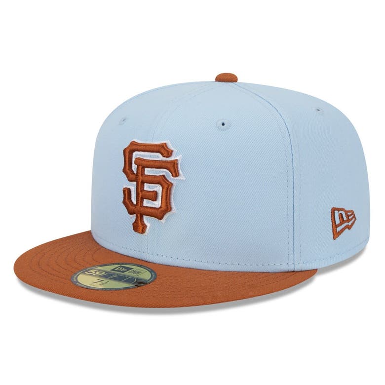 Shop New Era Light Blue/brown San Francisco Giants Spring Color Basic Two-tone 59fifty Fitted Hat