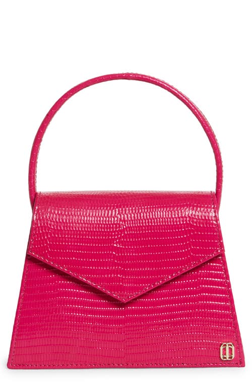 Zaza Lizard Embossed Leather Top Handle Bag in Pink