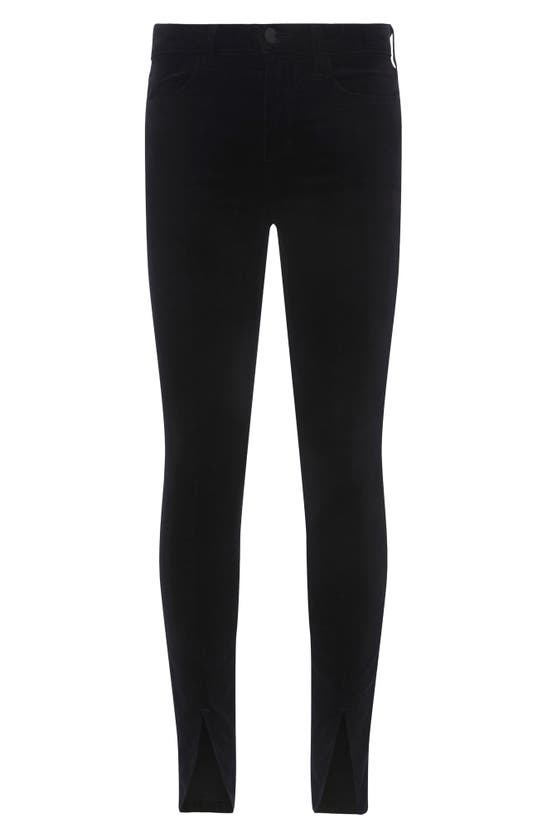 Shop L Agence Jyothi High Waist Split Ankle Skinny Jeans In Noir