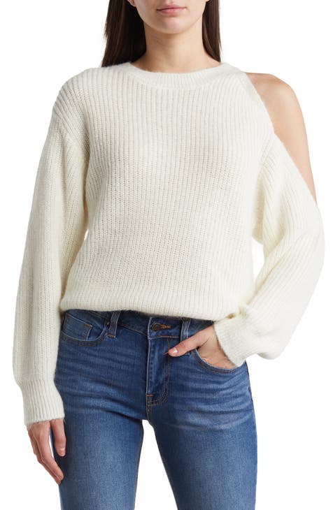 Cutout Shoulder Pullover Sweater