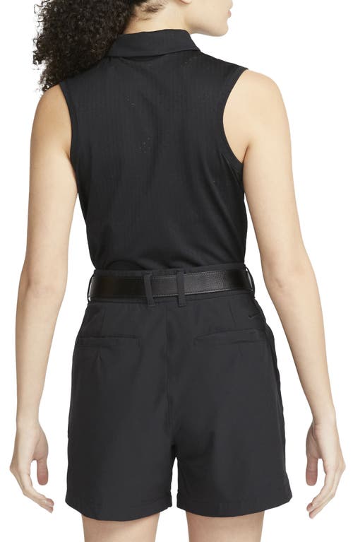 Nike Victory Dri-fit Sleeveless Polo In Black/white