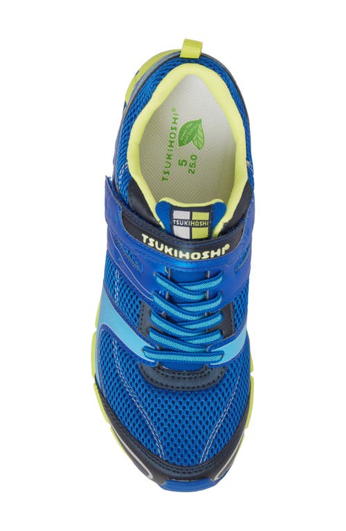 Shop Tsukihoshi Velocity Washable Sneaker In Blue/lime