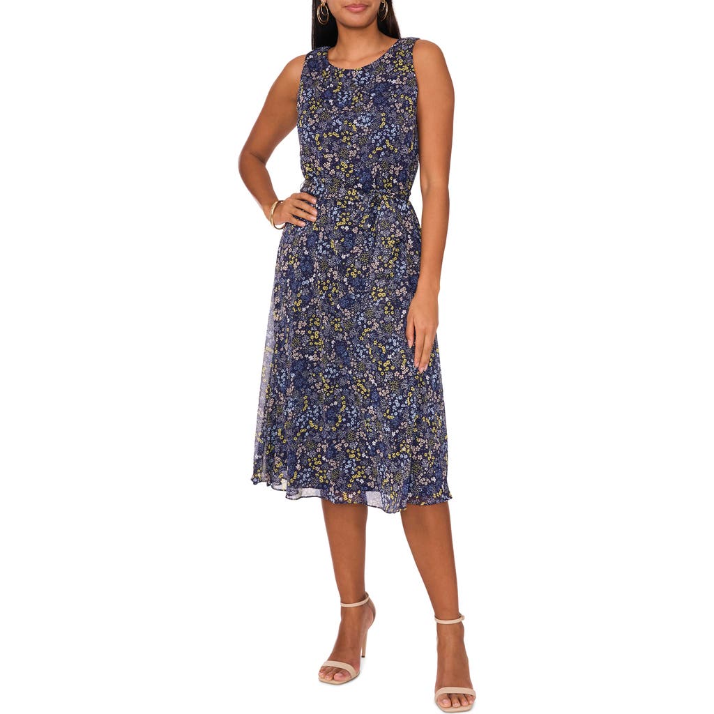 CHAUS CHAUS FLORAL SLEEVELESS MIDI DRESS