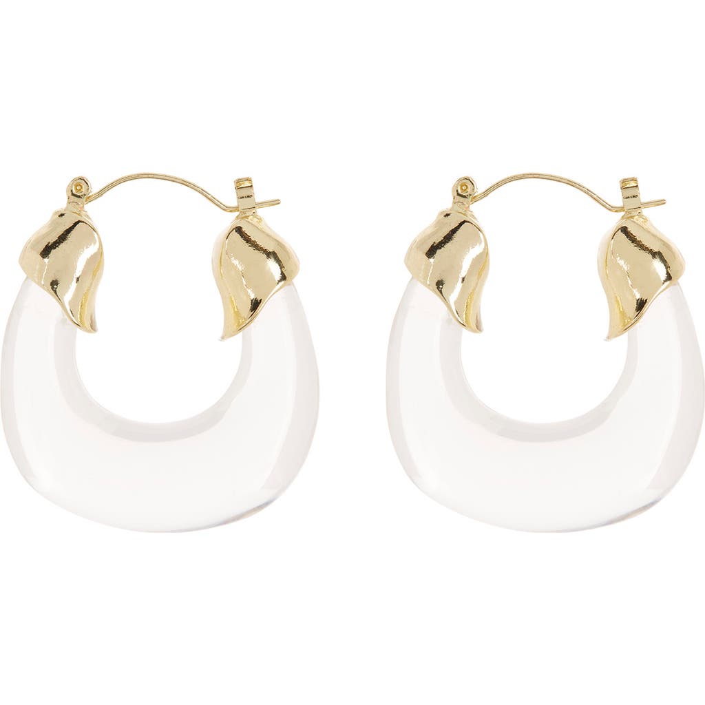 Eye Candy Los Angeles Alora Acrylic Hoop Earrings In Gold
