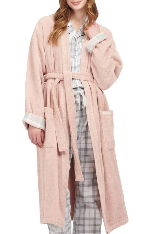 Ada Cotton Terry Cloth Robe in Light Pink