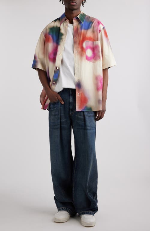 Shop Isabel Marant Labilio Tie Dye Cotton Shirt In Ecru