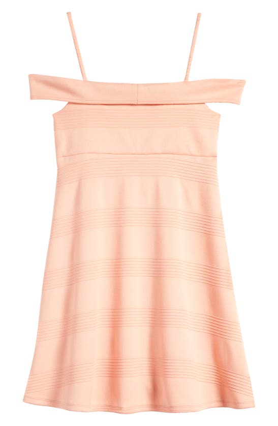 Shop Ava & Yelly Kids' Marilyn Cold Shoulder Party Dress In Lt. Coral