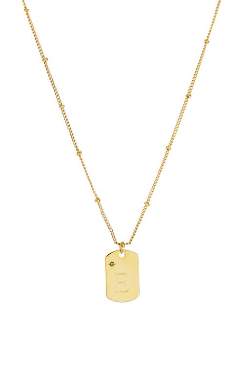Initial Tag Pendant Necklace in Gold-E
