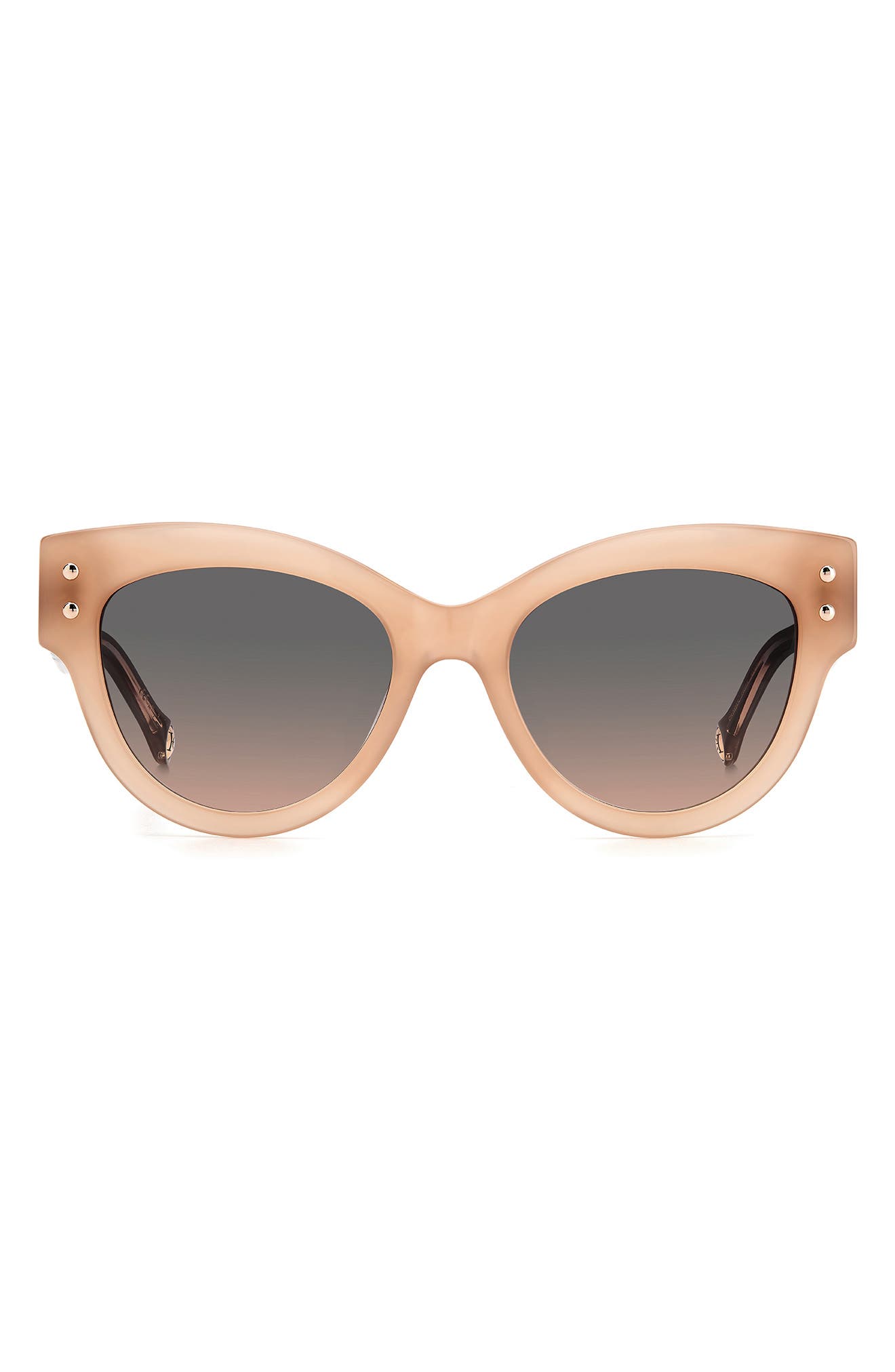 Carolina Herrera 54mm Cat Eye Sunglasses in Nude /Grey Shaded Pink at Nordstrom