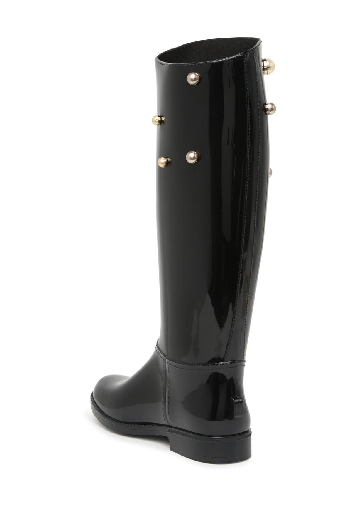 Red Valentino Tall Embellished Rain Boot In Nero