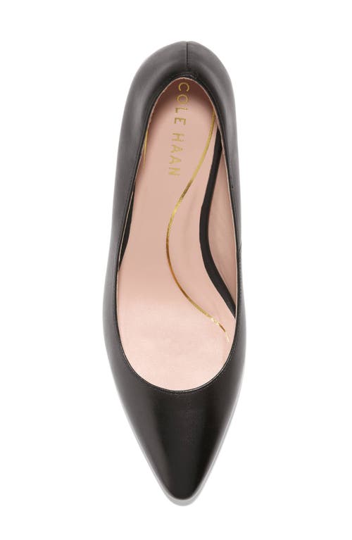 Shop Cole Haan Cassandra Pointed Toe Pump In Black Leather/brown Stack