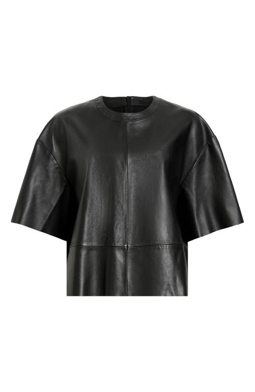 Shop Allsaints Renai Leather Top In Black