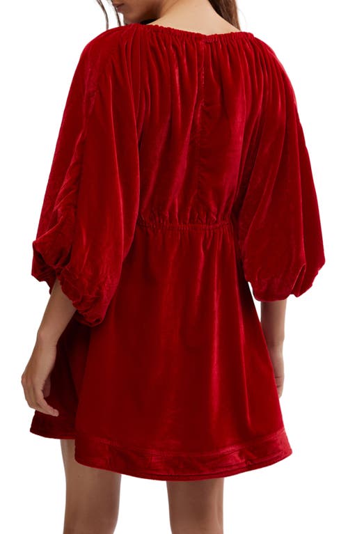 Shop Free People Portia Velvet Babydoll Minidress In Rubies