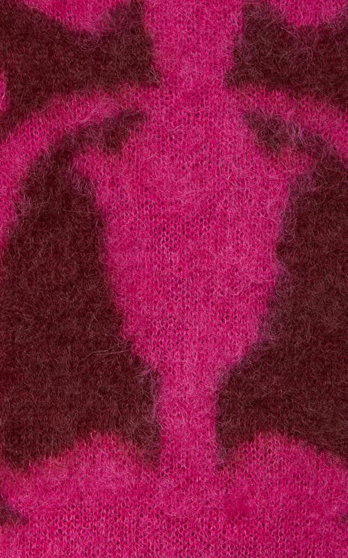 La Doublej Klassischer Intarsien-pullover In Bordeaux Fuchsia