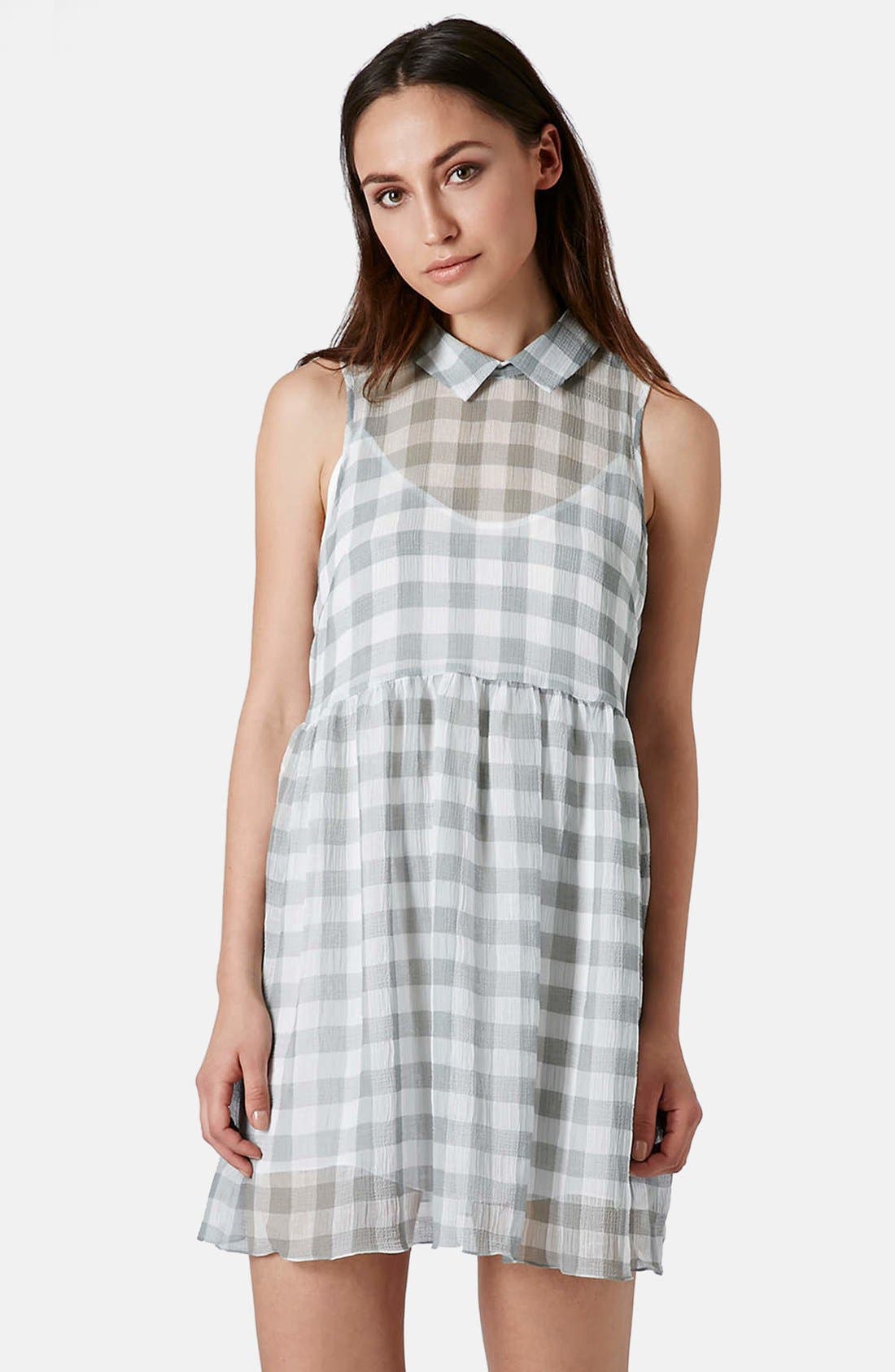 Gingham Crinkled Smock Dress Nordstrom