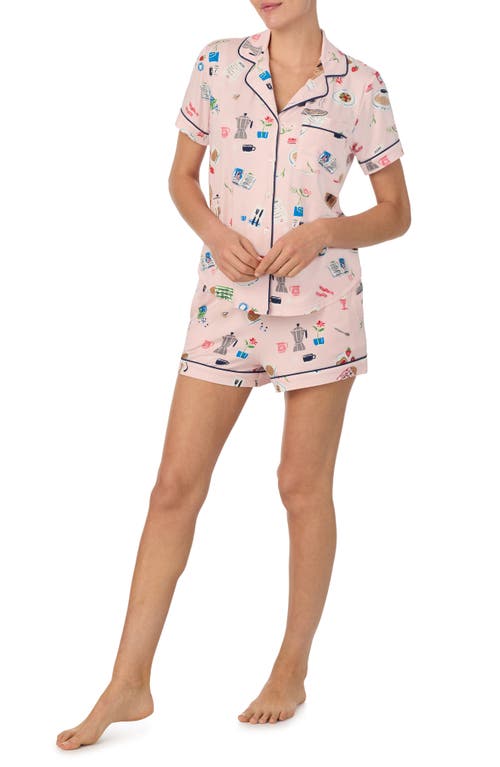 Shop Kate Spade New York Print Short Pajamas In Pink Print