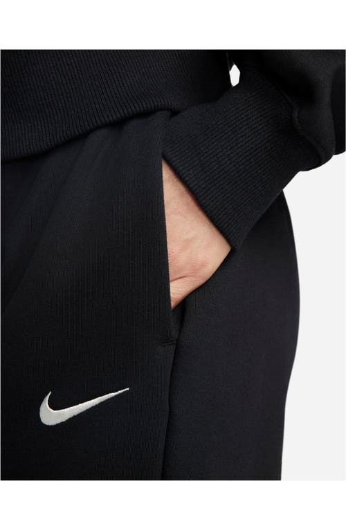 Shop Nike Sportswear Phoenix Fleece Crop Sweatshirt In Black/sail