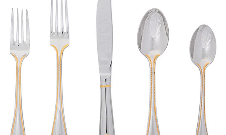 Juliska Berry And Thread Gold Accent 5-piece Place Setting In Polished Silver/ Gold