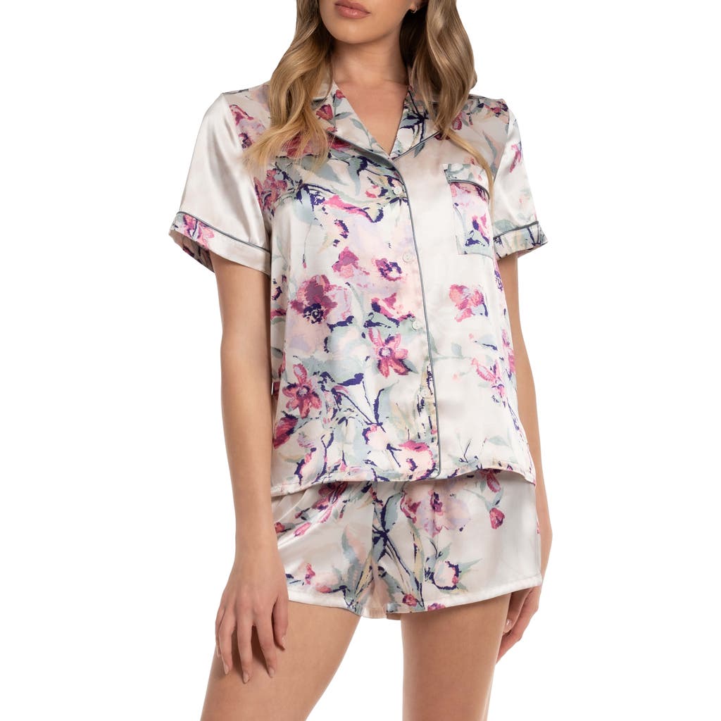 In Bloom By Jonquil Satin Short Pajamas In Gray