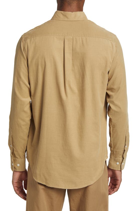Nn07 Levon 5723 Corduroy Button-down Shirt In Khaki