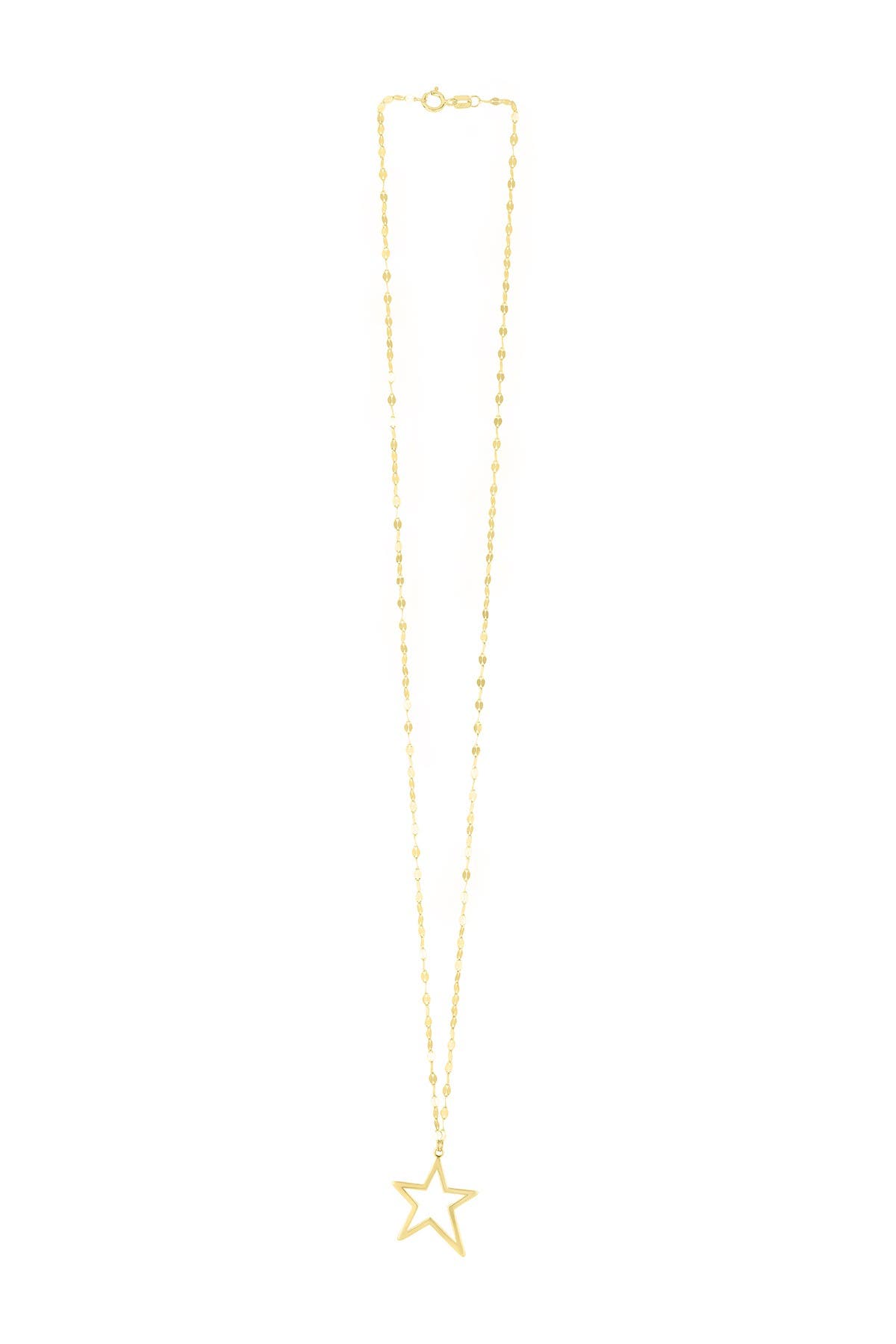 Karat Rush 14k Yellow Gold Mirror Link Chain Open Star Pendant Necklace