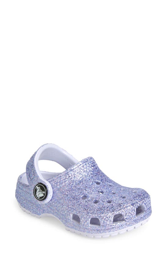 Shop Crocs Kids' Classic Glitter Clog In Frosted Glitter